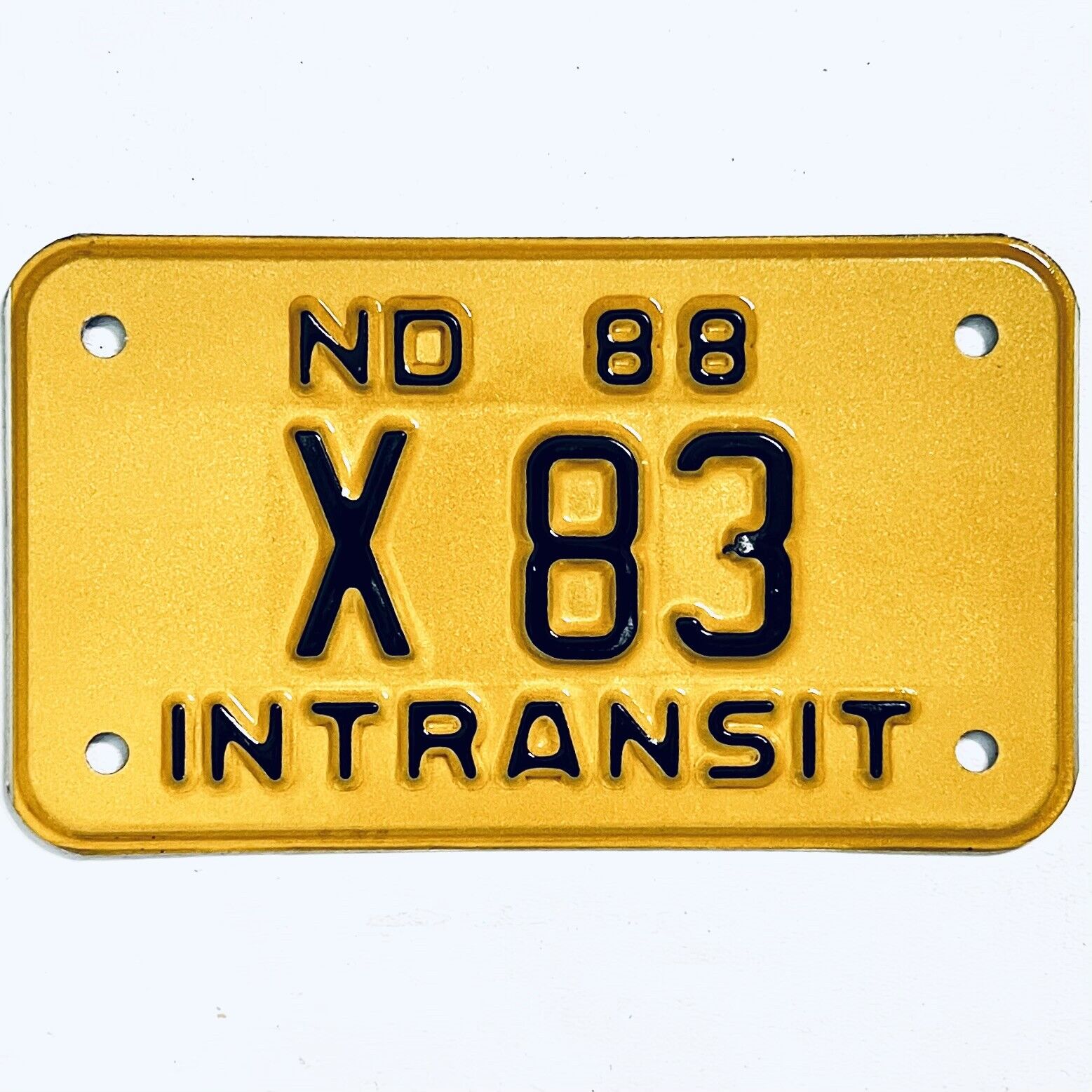 1988 United States North Dakota Intransit Special License Plate X 83