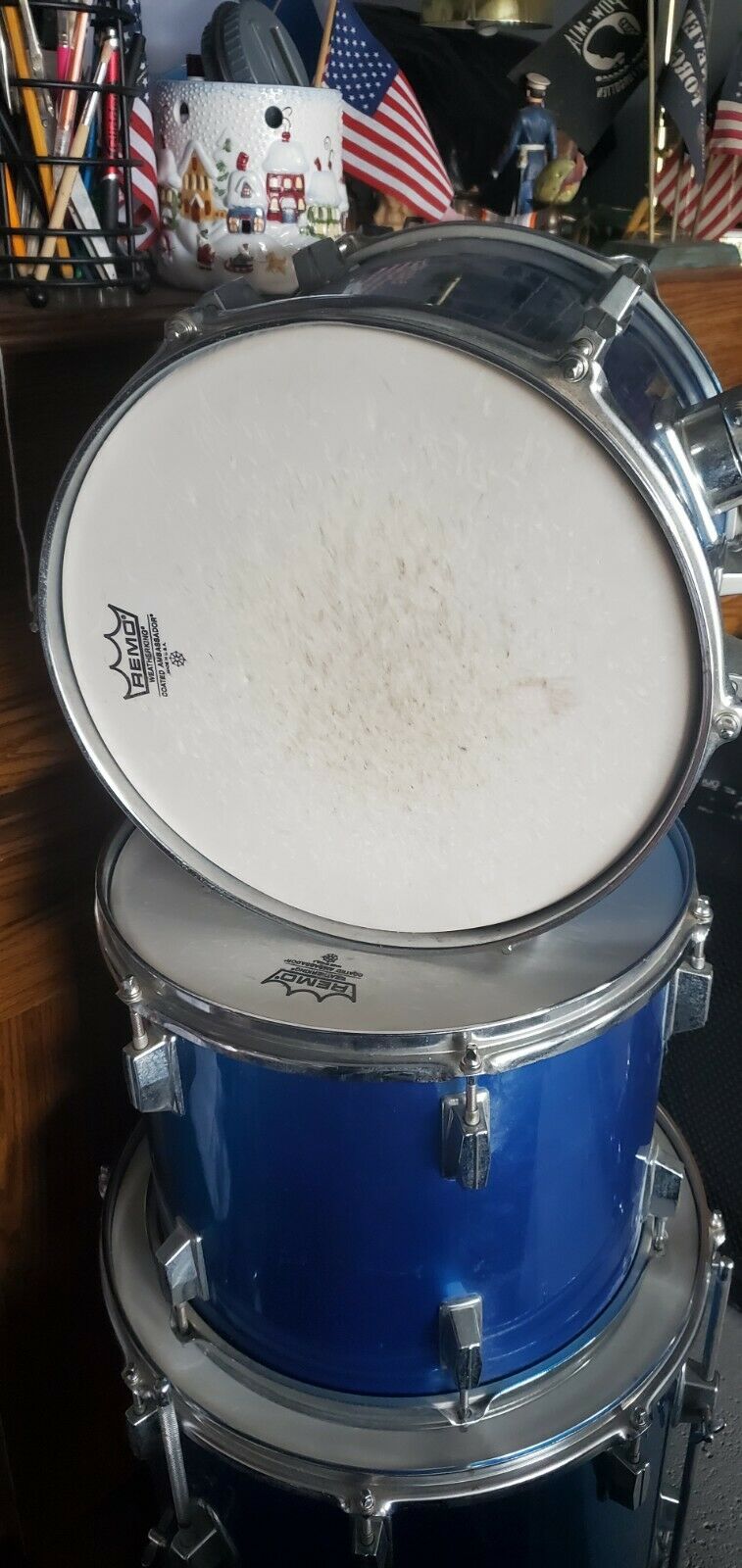 12 Inch Tom Drum, Good White Coated Heads, Not Sure Of Brand