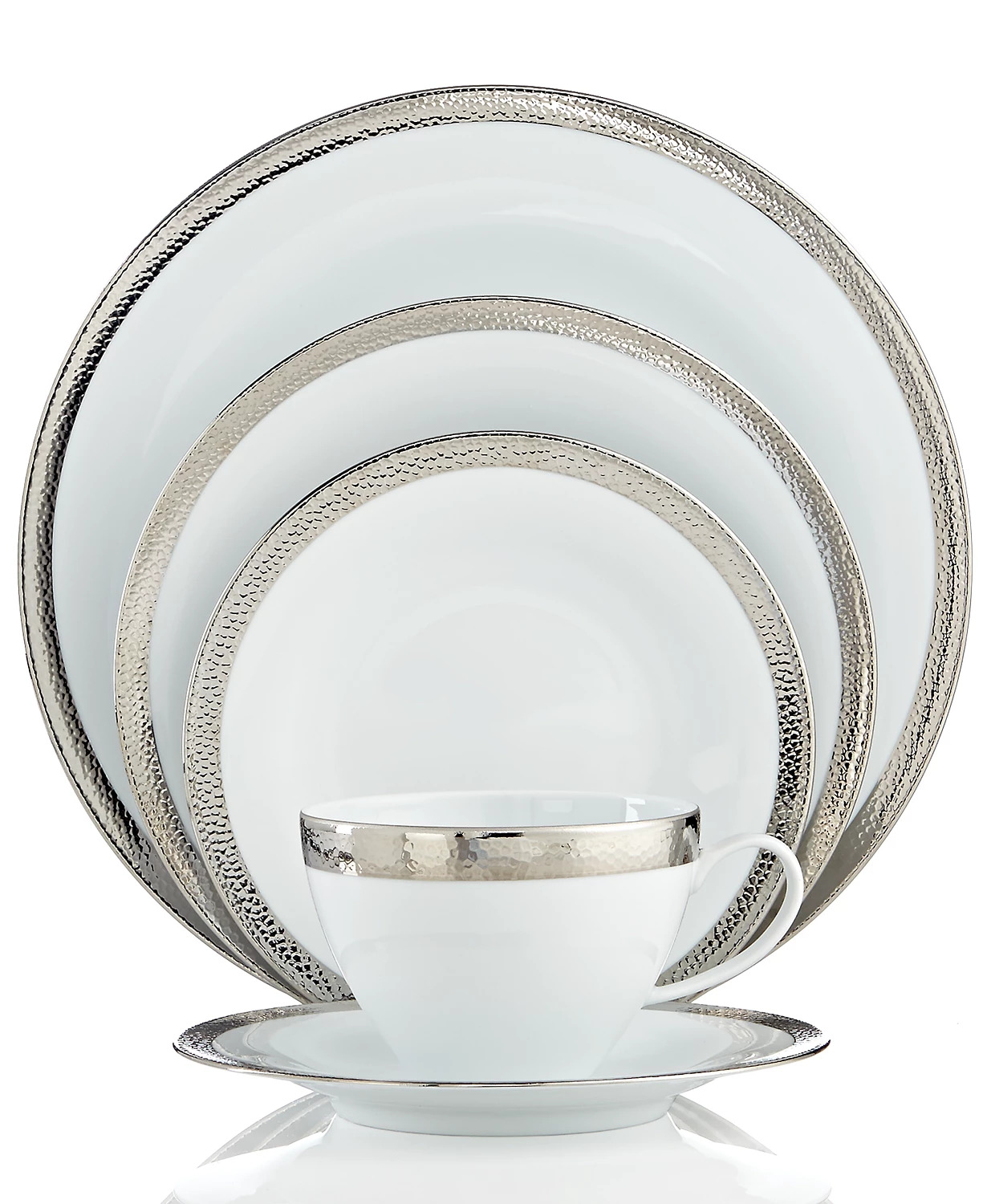 Michael Aram Silversmith 10-piece Porcelain & Platinum Place Setting Dinnerware