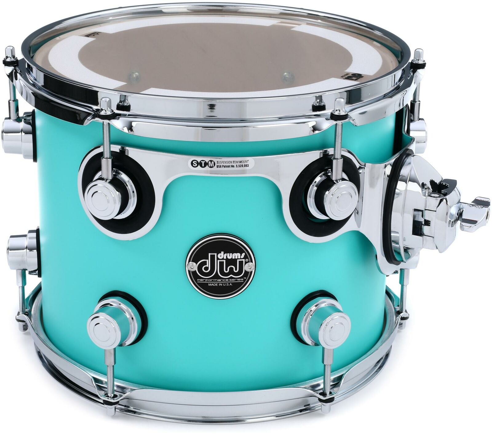 Dw Performance Series Mounted Tom - 8 X 10 Inch - Hard Satin Surf - Sweetwater