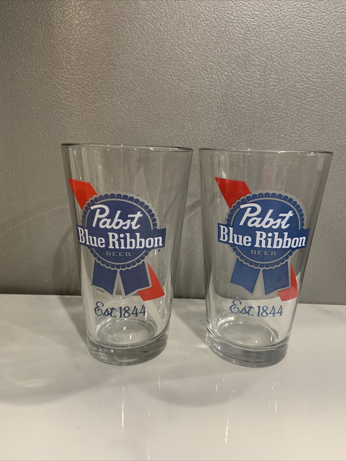 Pabst Blue Ribbon Pint Glasses Pbr Beer Color Graphics