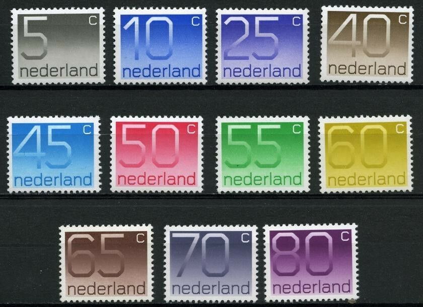 Netherlands Definitives Numeral Crouwel 1976-1991  Mnh