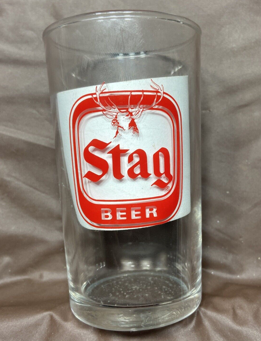 Vintage Stag Beer Glass Short Sampler Taster 1970s 4 1/4" Belleville Illinois