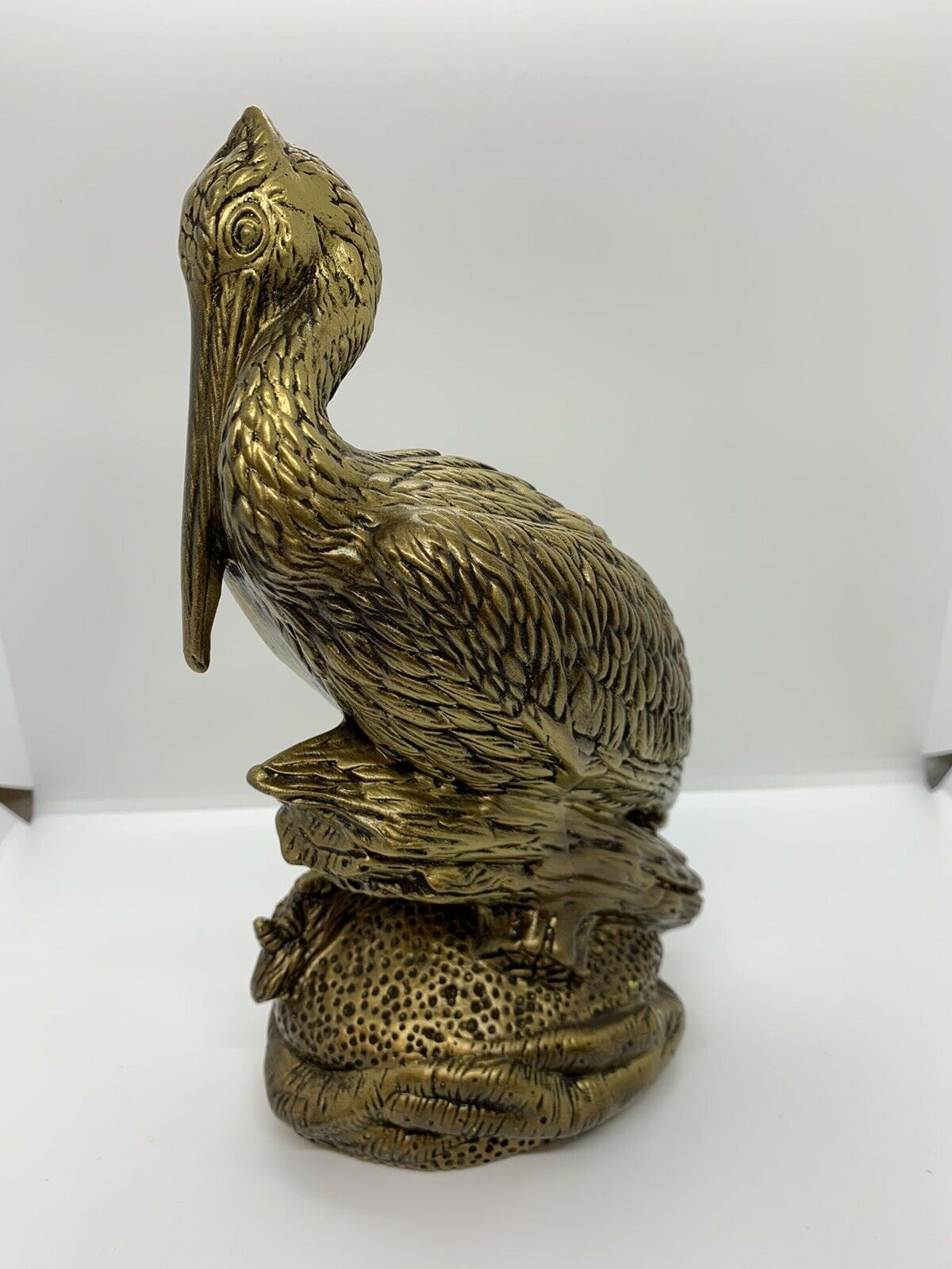 Mcm Vintage Ceramic Gold Pelican Art Sculpture Figurine 10” Hobbyist Piece(?)
