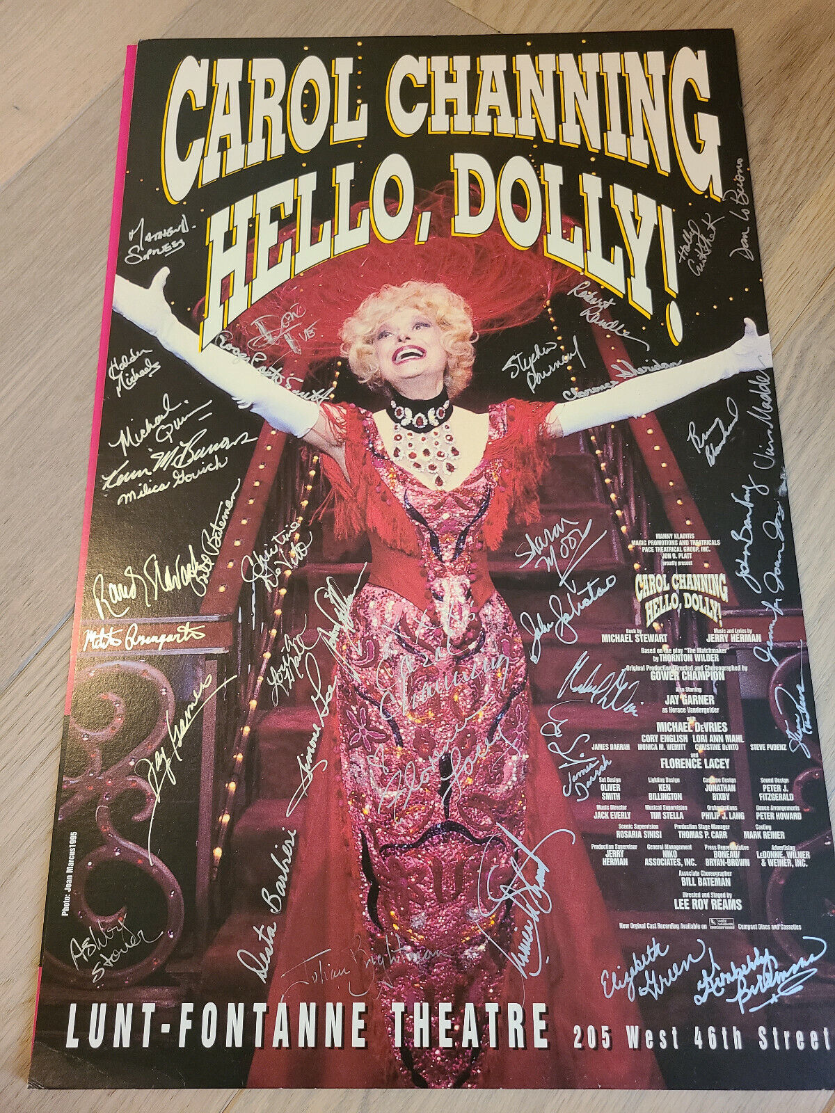 Hello Dolly Broadway Revival Signed Poster Carol Channing + 1995 Cast @ Palace