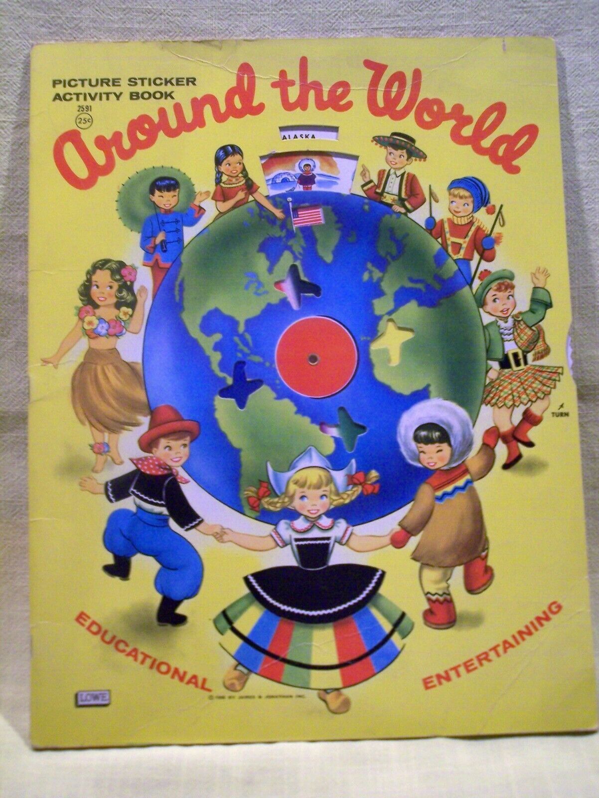 Picture Sticker Activity Book “around The World” 1956 James & Jonathan Inc.