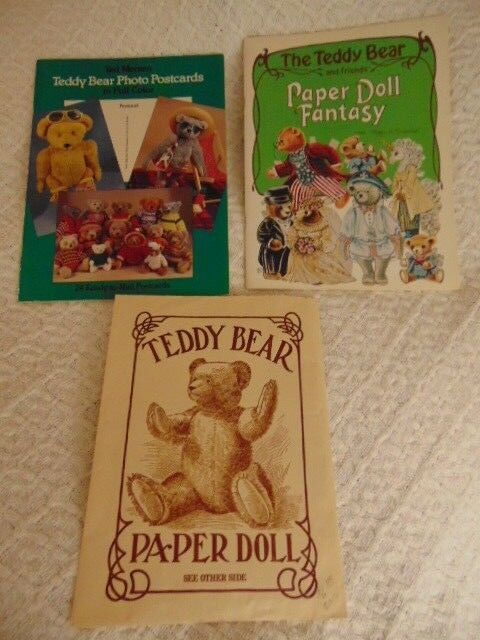 Teddy Bear Photo Postcards In Full Color By Ted Menten Paper Doll Lot Of 3 Items