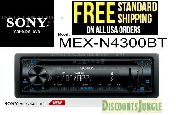 Sony Mex-n4300bt Single Din Bluetooth Am Fm Usb Aux Cd Player Car Radio Receiver