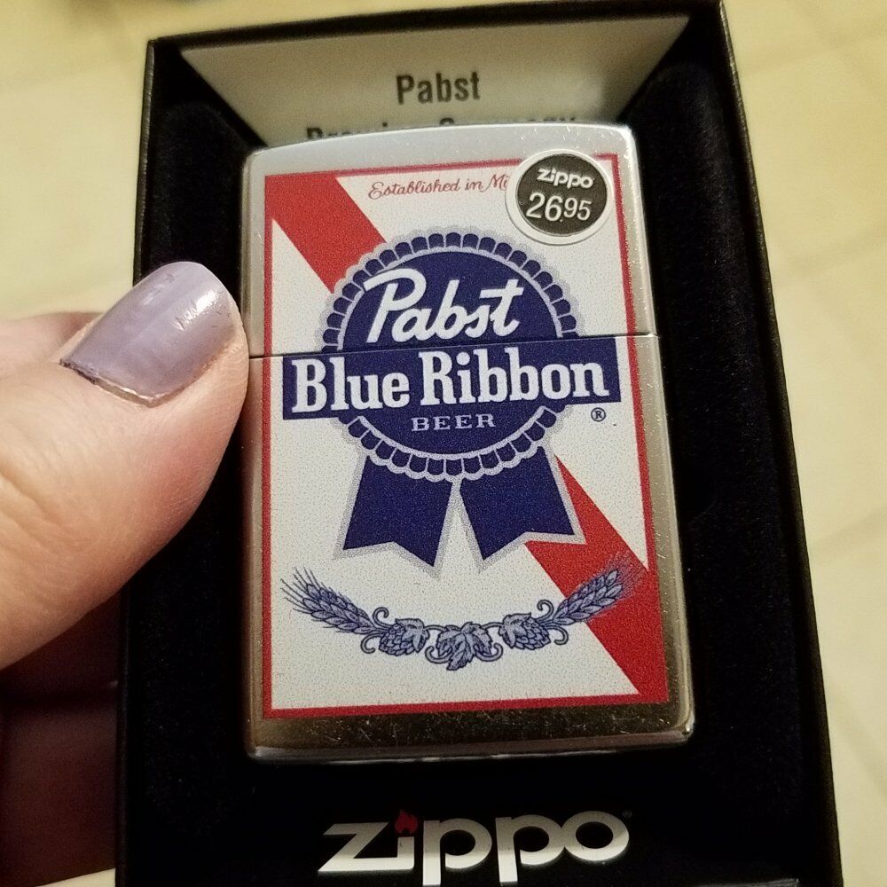 Zippo 49078 Pabst Blue Ribbon Beer Street Chrome New In Box Windproof Lighter