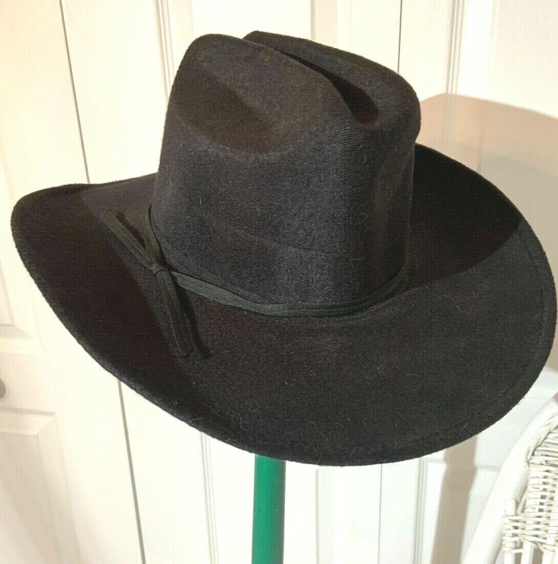Men's Black Western Cowboy Hat Pigalle Sombrero Mexico Felt  Size -6  3/4