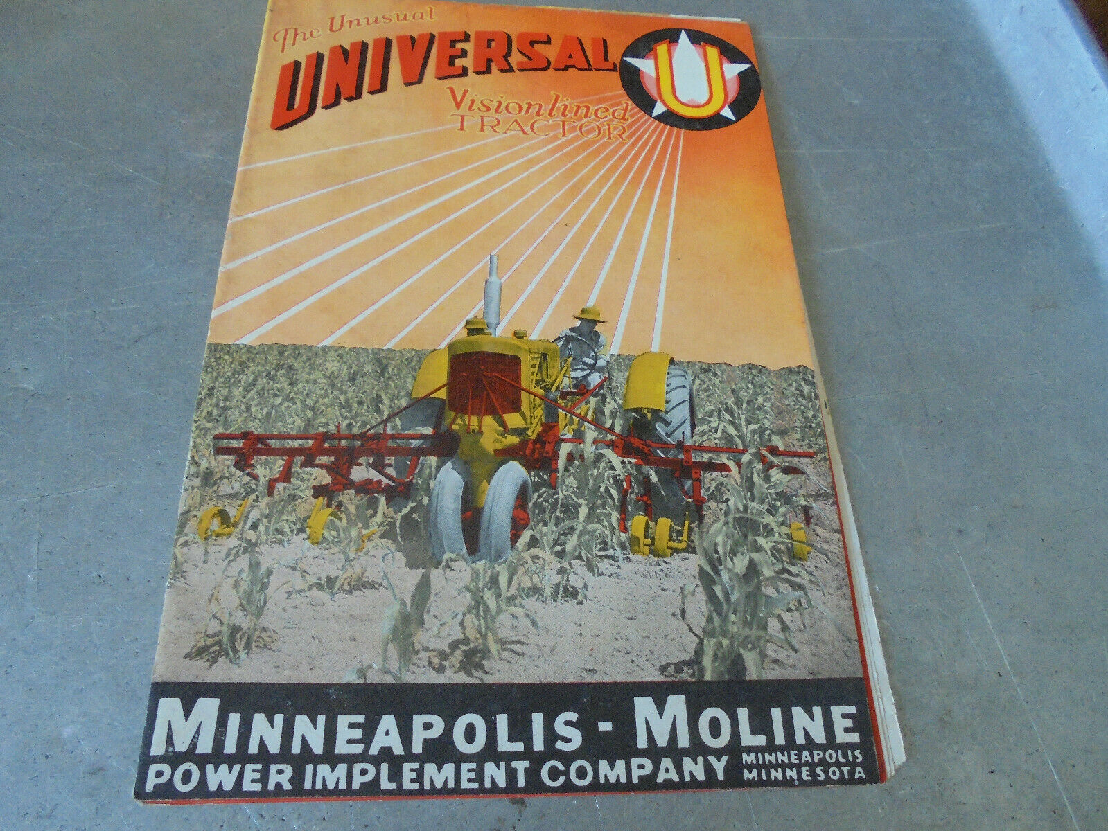 Vintage 1940 Minneapolis Moline Universal U Tractor Brochure