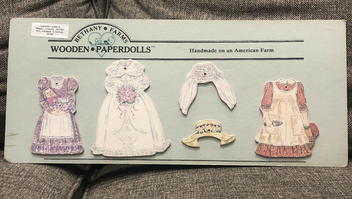 Vintage Bethany Farms Bride Accessories Set 8042 Wooden Paper Doll New!