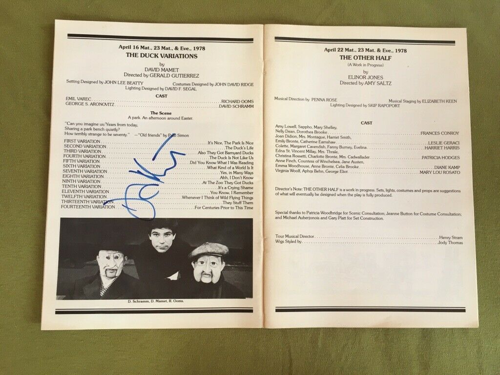 "the Duck Variations" 1978 Autographed Signed Old Broadway Theatre Playbill E22