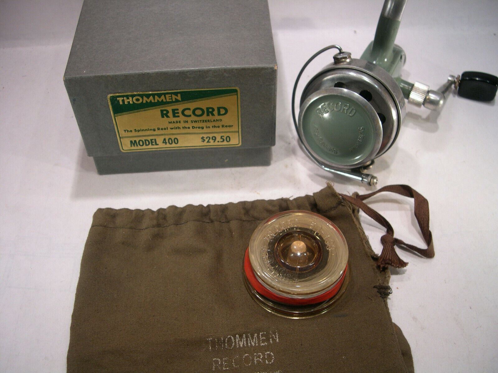 Record Thommen 400 8 Spinning Reel With Excellent Box- Made In Switzerland