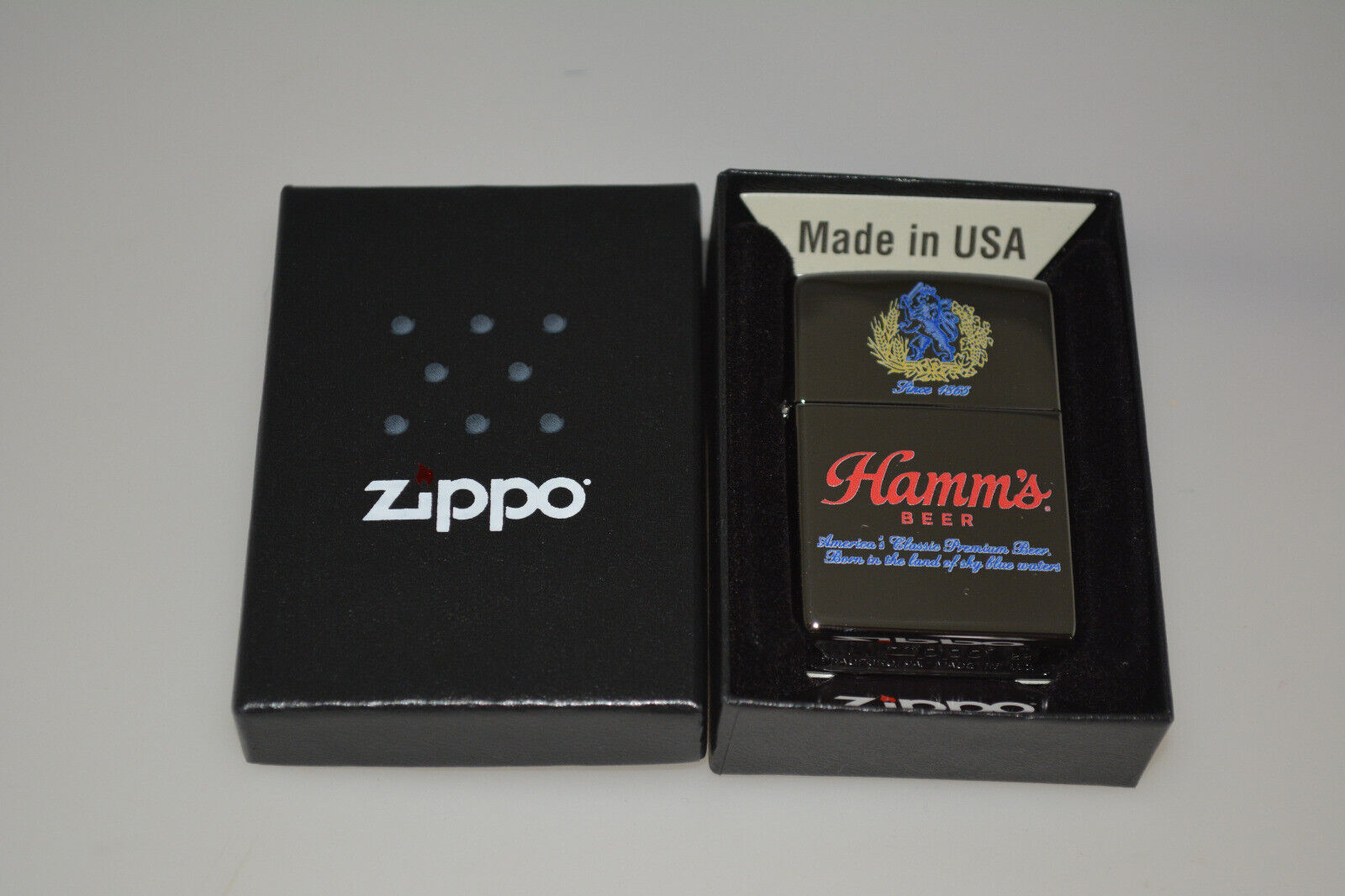 Rare Hamm's Beer Zippo Lighter Unused Mint In The Box Mib New With Seal Unfired
