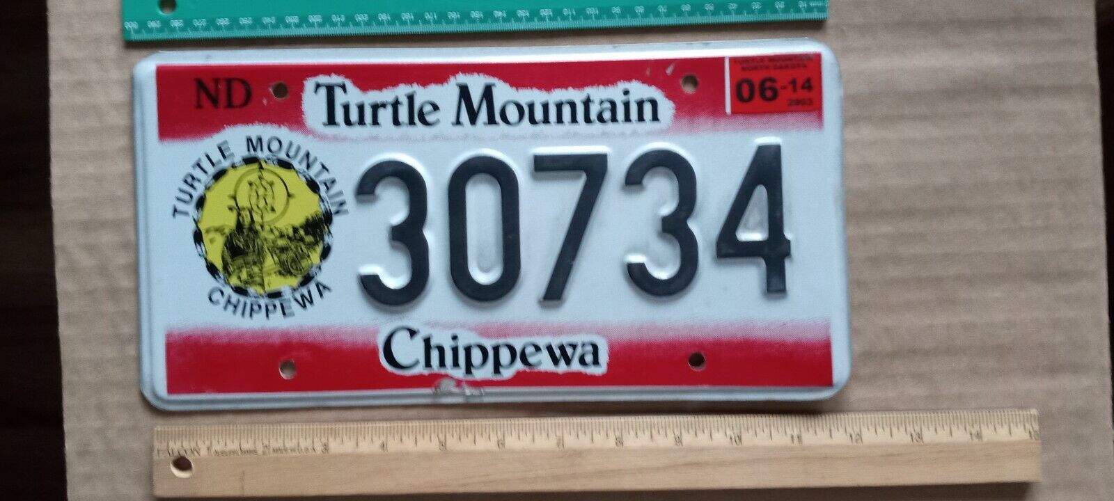 License Plate, North Dakota, Turtle Mountain Chippewa, Turtle, Native Amer 30734