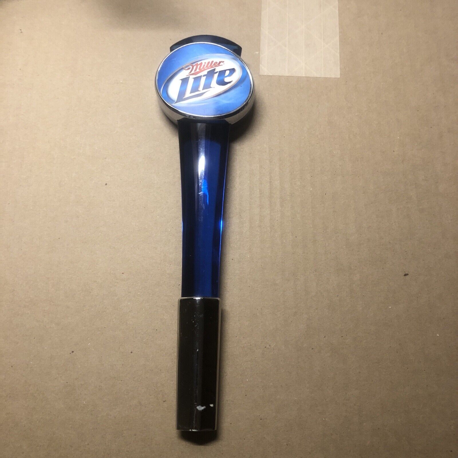 Miller Lite Beer Tap Handle - Blue Acrylic W/chrome Threaded Base - 12"