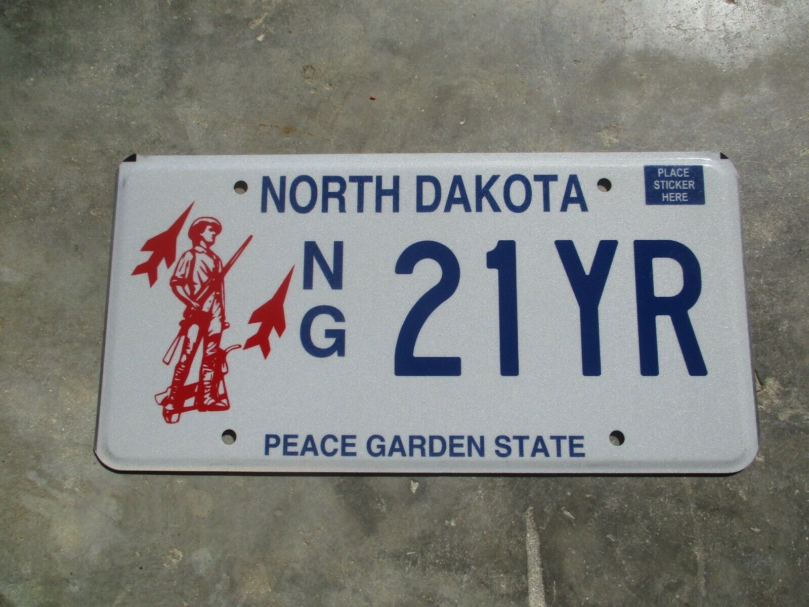 North Dakota National Guard License Plate #  21yr