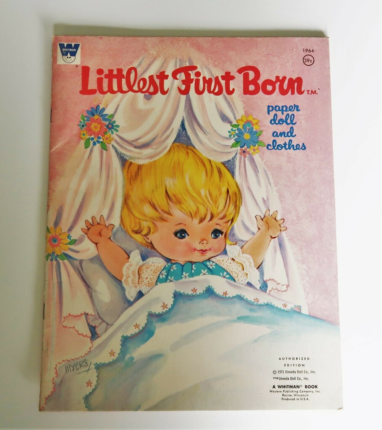 Vtg 1971 Whitman Uneeda Doll Co. Littlest First Born Paper Doll Book