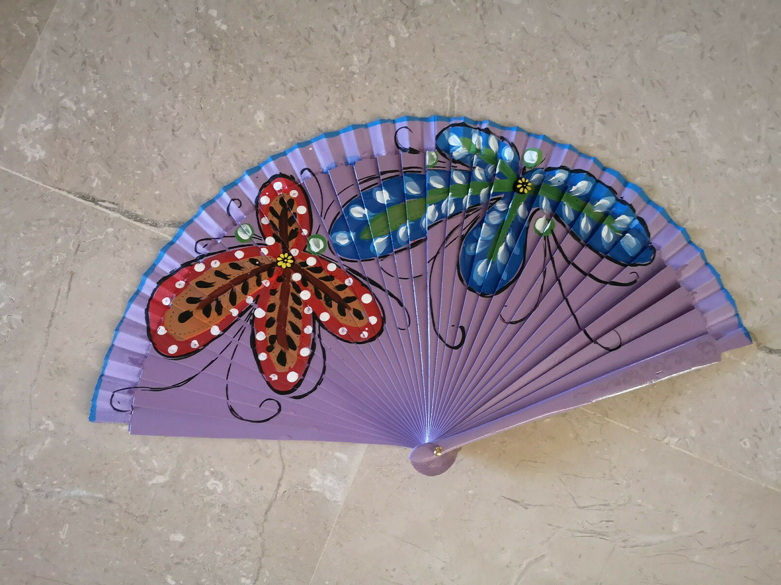 Spain Flamenco Handfächer Pocket Fan Folding Fan Wooden B Purple