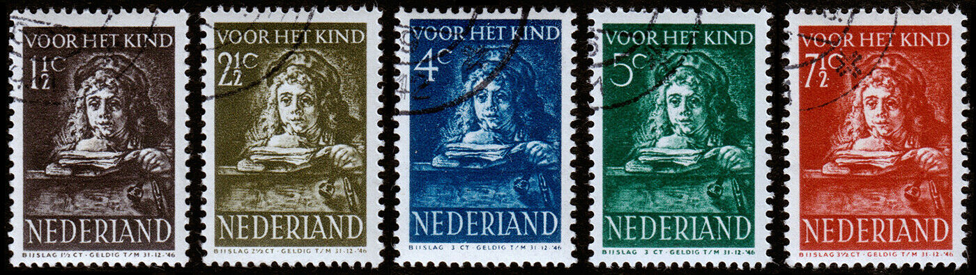 Netherlands Scott B139-b143 (1941) Used Vf Complete Set C