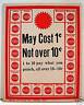 1950 May Cost 1 Cent To 10 Cent Punch Board / Old Stock