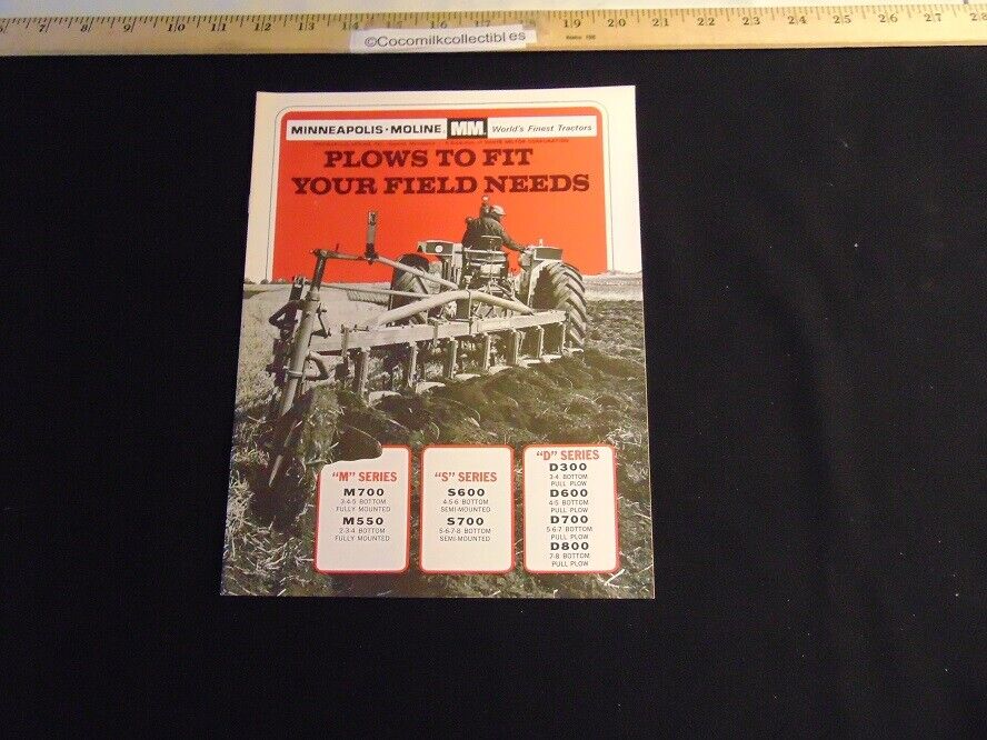 Vintage 1966 Sale Brochure Minneapolis Moline Plows To Fit Your Field Needs Farm