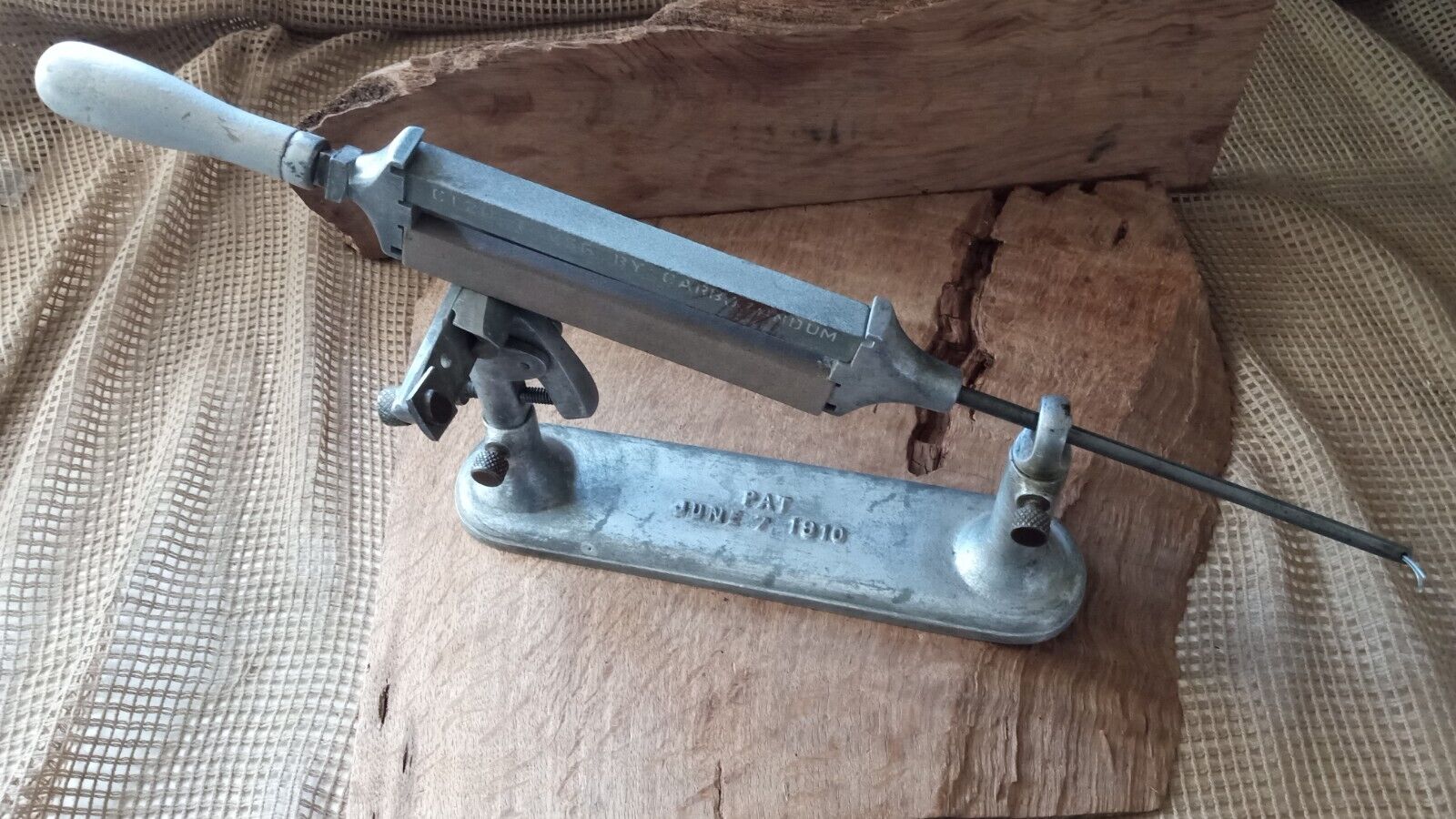 Antique Barber Sheer Sharpener System, Used Patent 1910