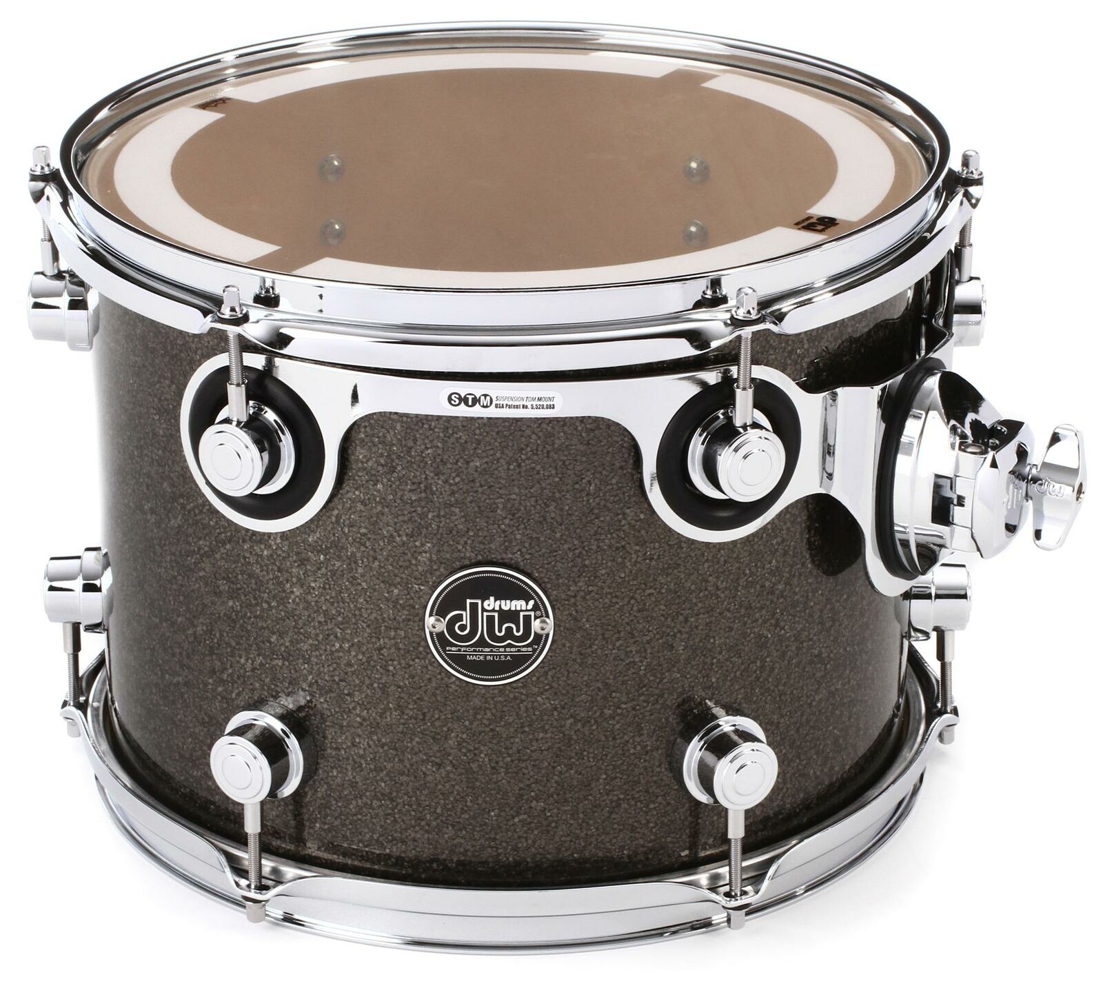 Dw Performance Series Mounted Tom - 9" X 12" Pewter Sparkle Finishply
