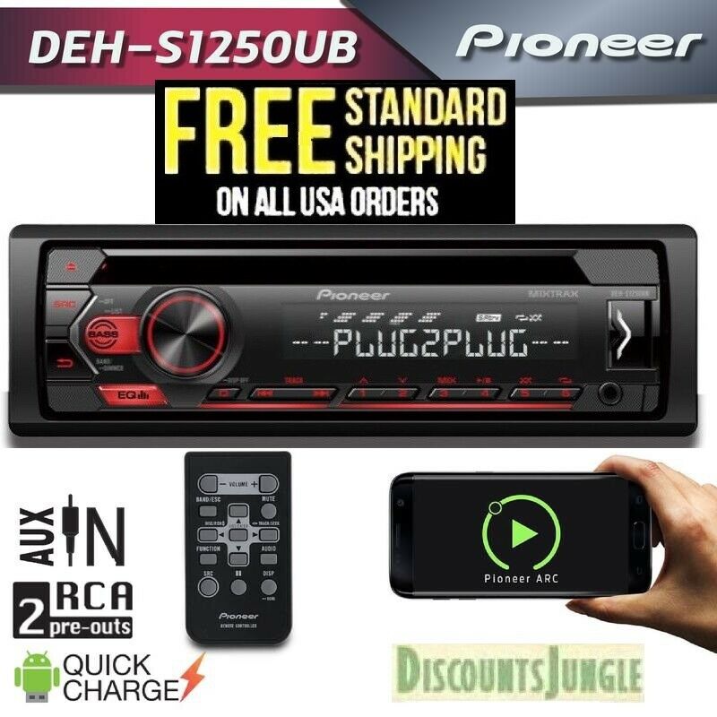 Pioneer Deh-s1250ub Cd And Digital Media Receiver Usb Port Front Car Audio-new