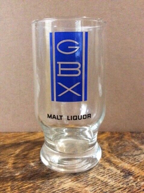 Vintage Gbx Malt Liquor Beer Blue Acl Glass