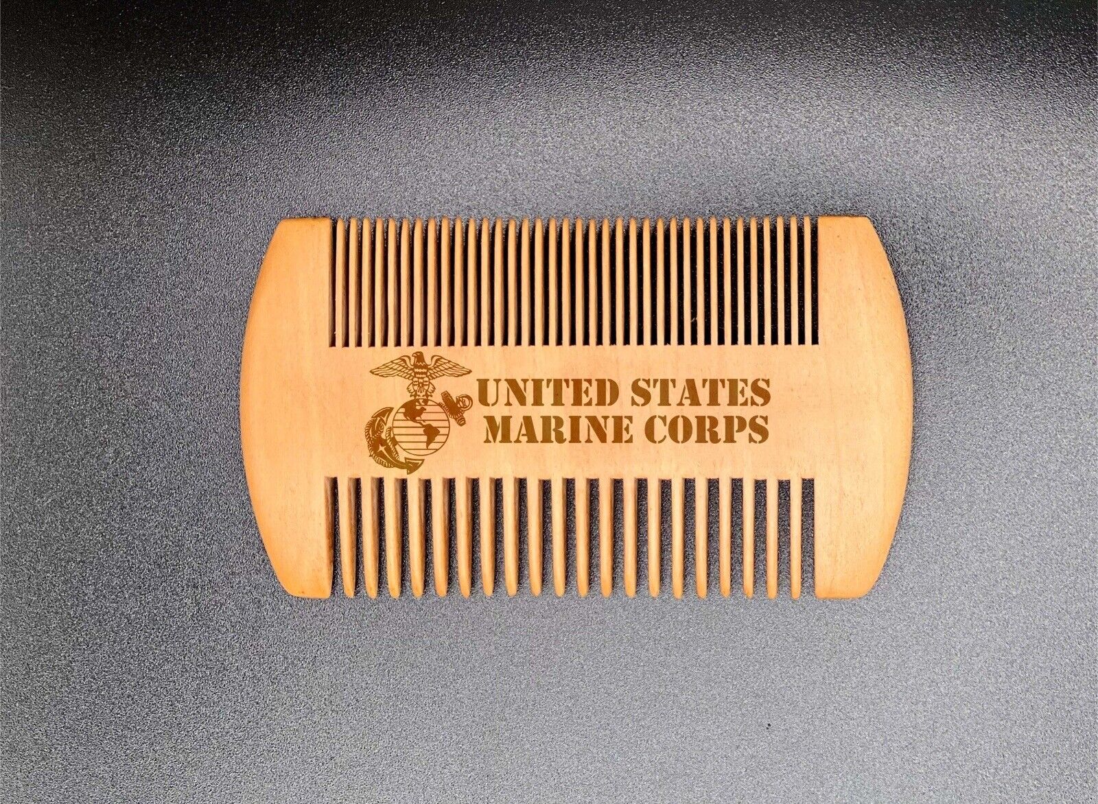 Us Marine Corps Laser Engraved Wood Beard Comb Pop Gift