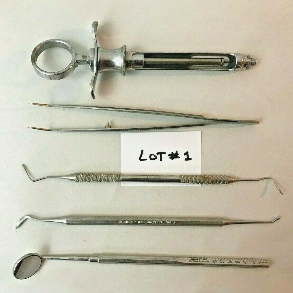 Lot #1:  Set Of Stainless Steel Dental Tools Henry Schein + Others.