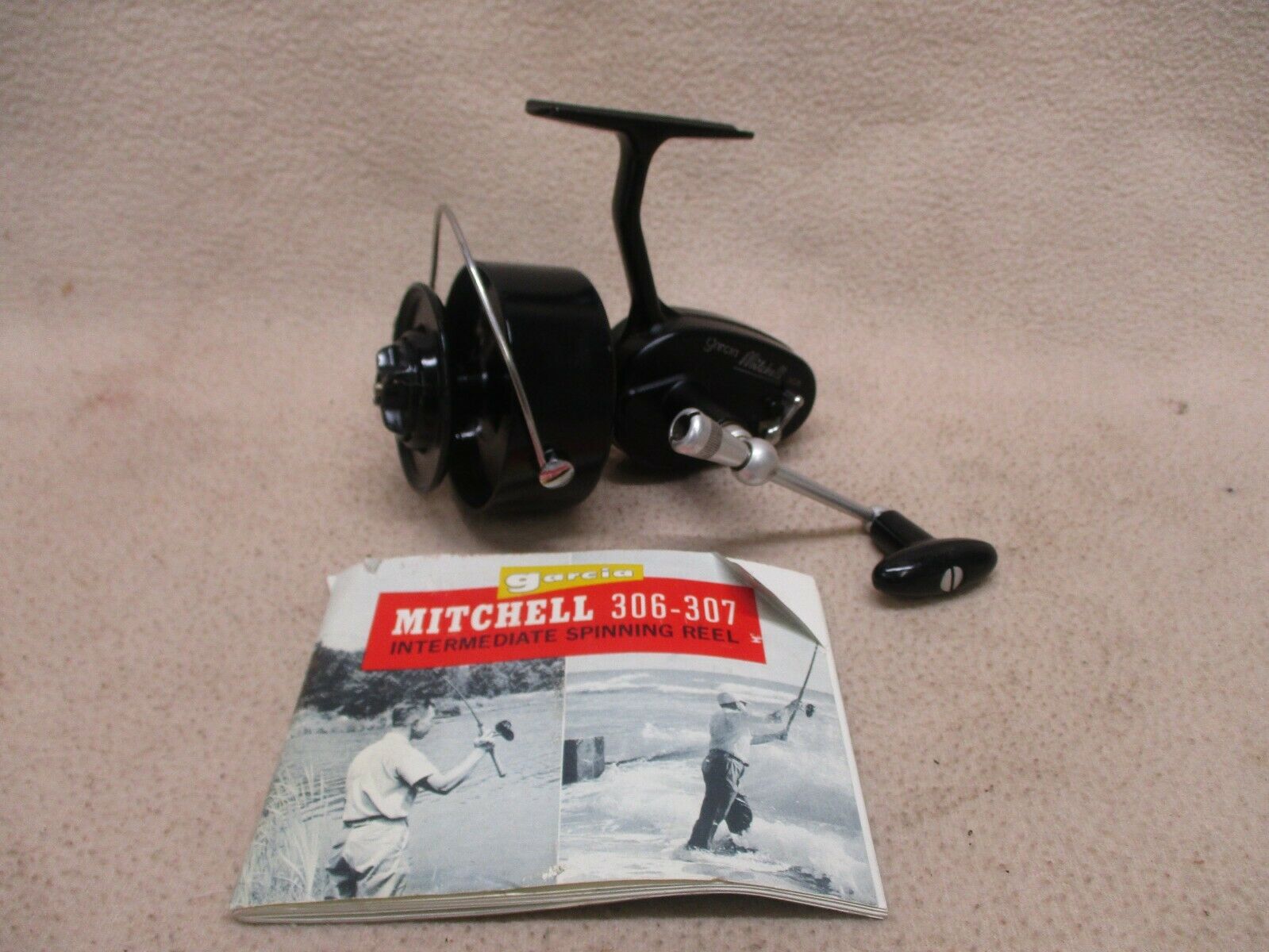 Vintage Garcia Mitchell 306 Fishing Spinning Reel In Excellent Cond With Manual
