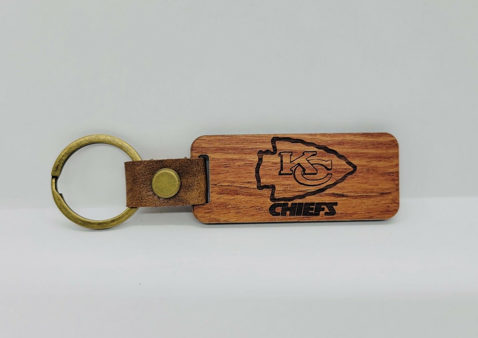 Kc Chiefs Engraved Cherry Wood Keychain Pop Gift Custom Order Available