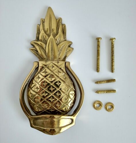 Vintage~solid Brass~pineapple~door Knocker~handle~hardware~tropical~hospitality