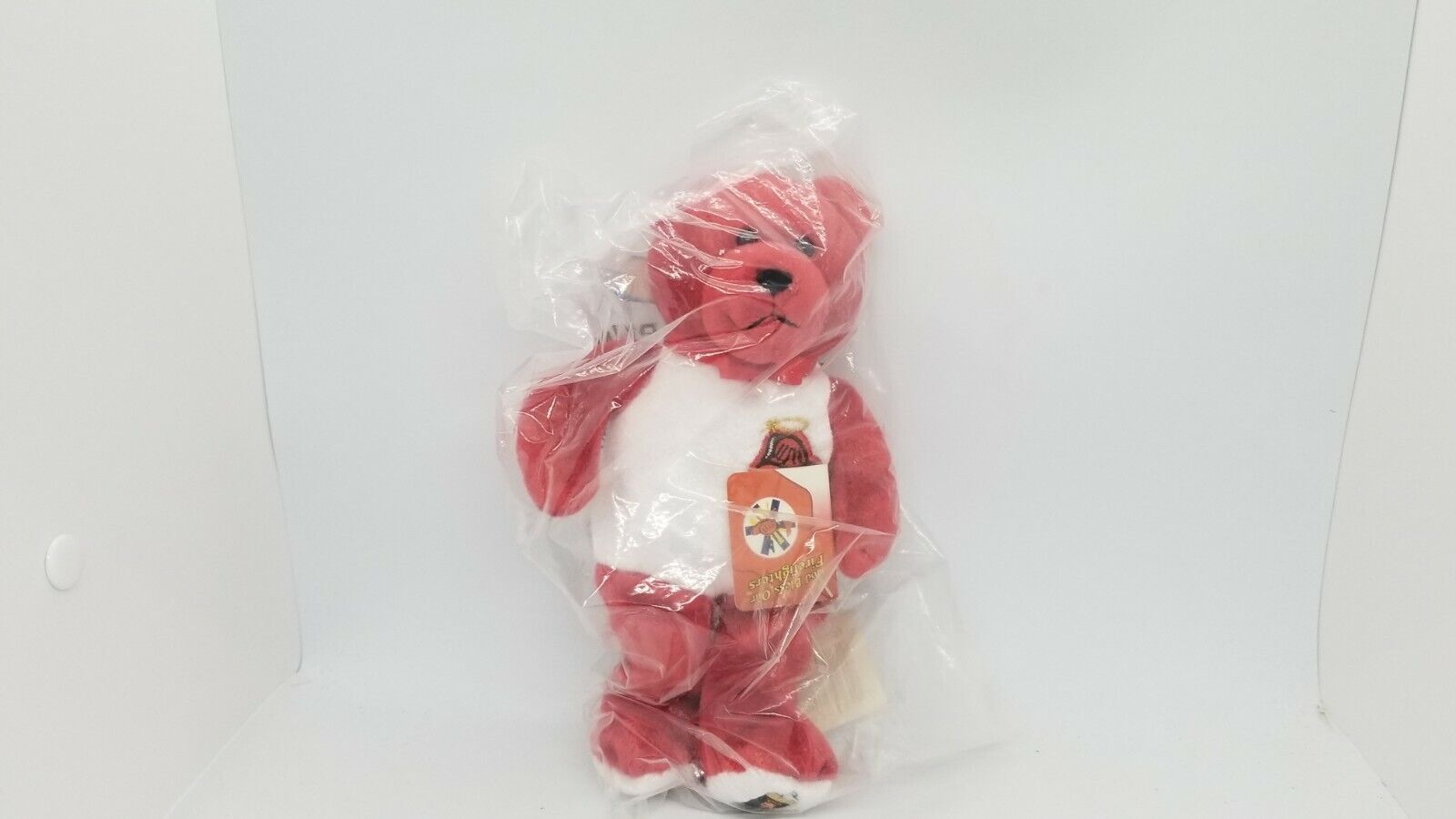 Original Holy Bears God Bless Our Firefighters Plush New With Tag Red Bear 9"