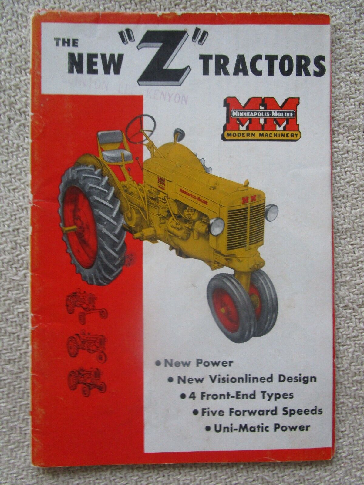 Original Brochure For The Minneapolis - Moline "z" Tractors Zau, Zan, Zas, Zae