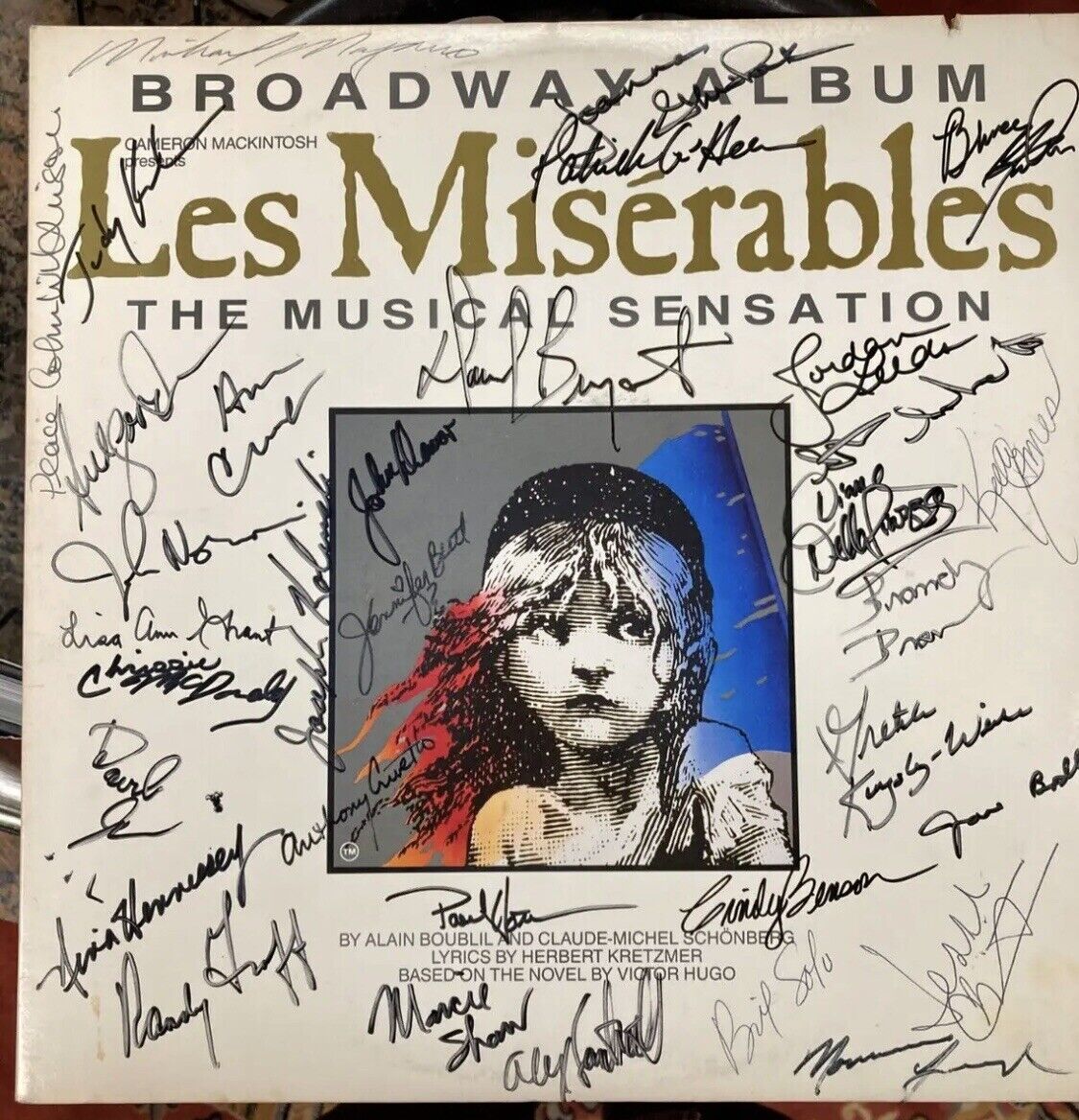 *ultra Rare* Les Miserables 1987 “original Broadway Cast” Autographed Lp 🎵🎶🎼