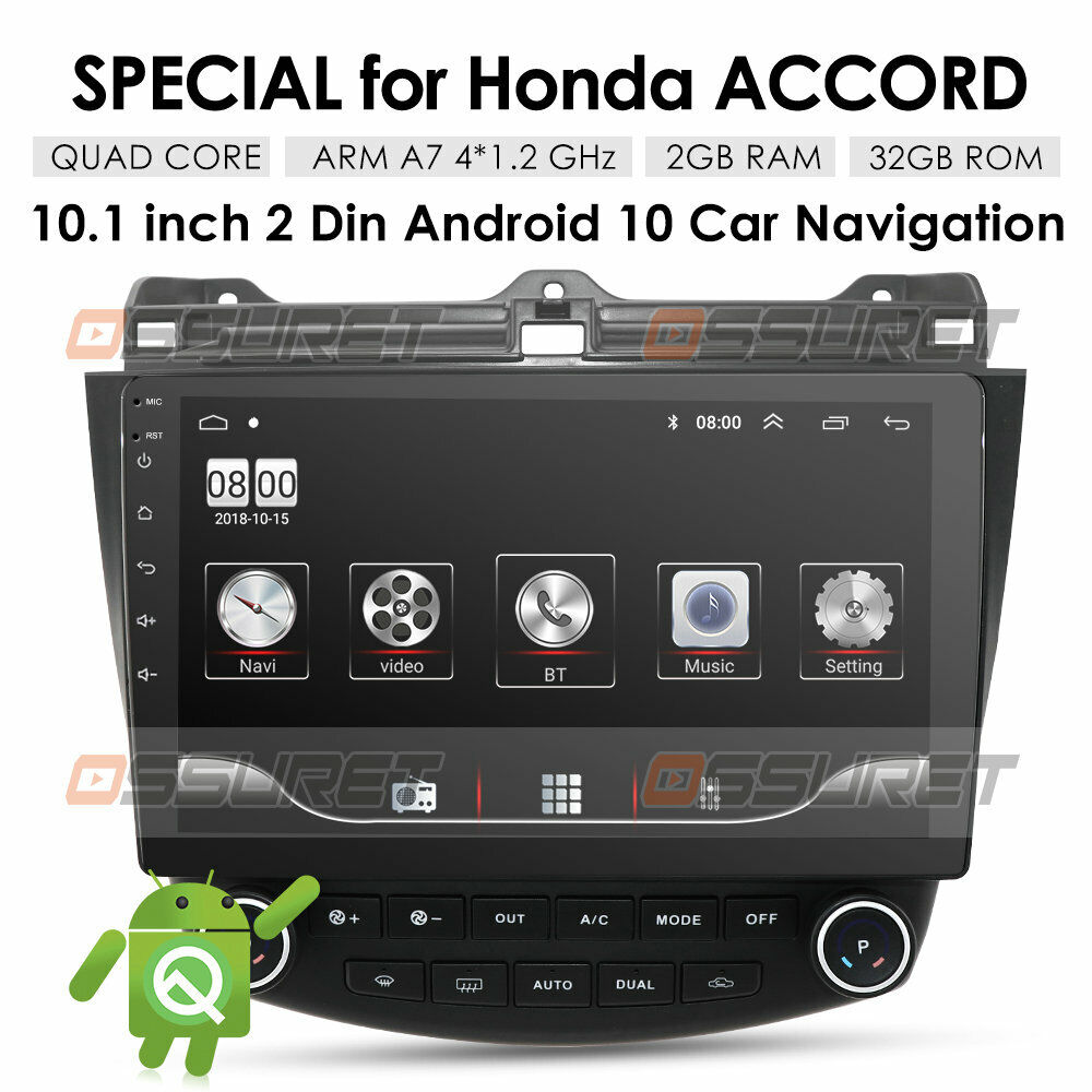 For Honda Accord 7 2003-2007 Android 10 Stereo Radio Car Gps 10.1" Wifi 4g Ips