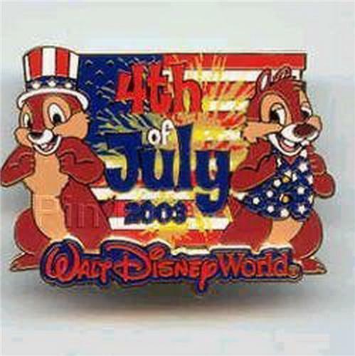 Disney Chip And Dale Wdw - 4th Of July Patriotic Pin/pins