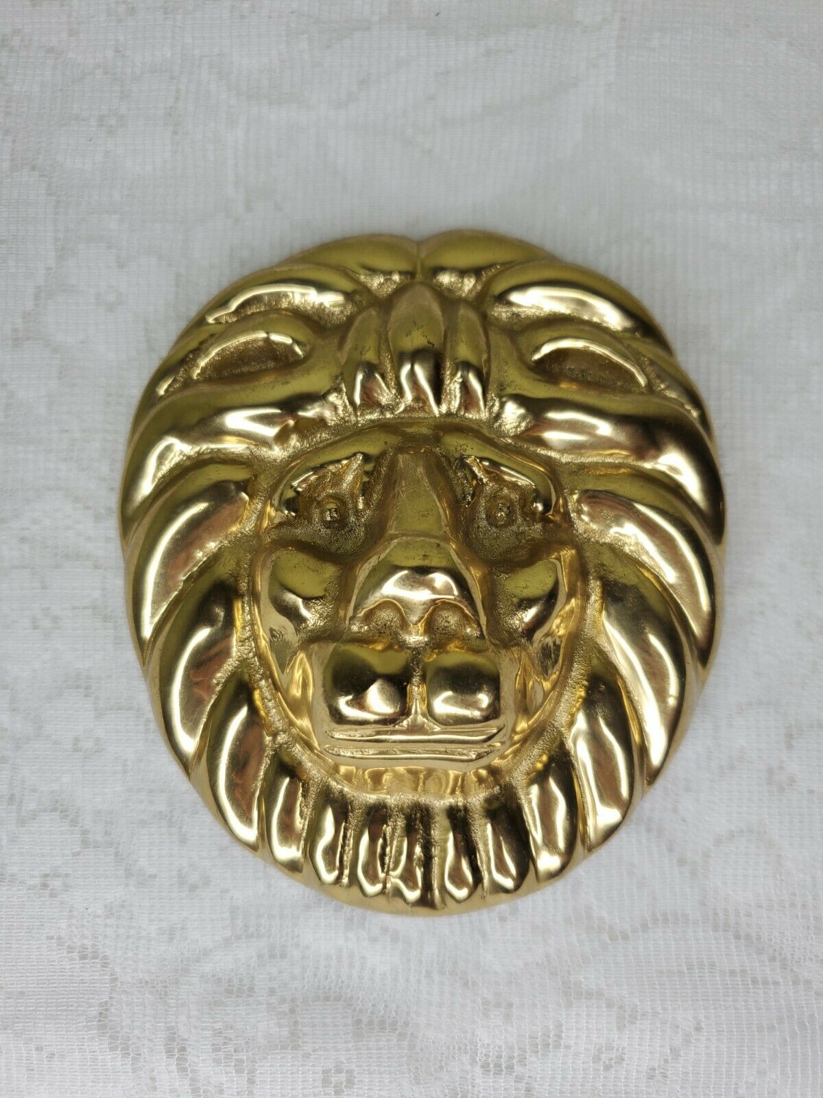 Vintage Brass 4" Lion Head Door Knocker