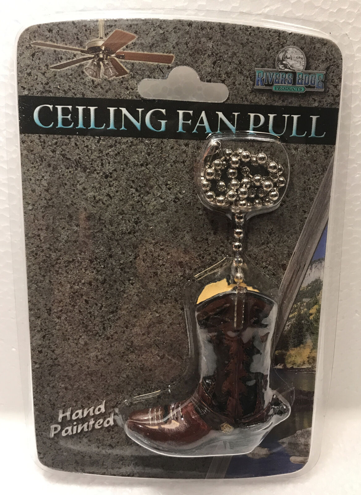 River's Edge Products Cowboy Boot Ceiling Fan Pull With 12in Chain Western