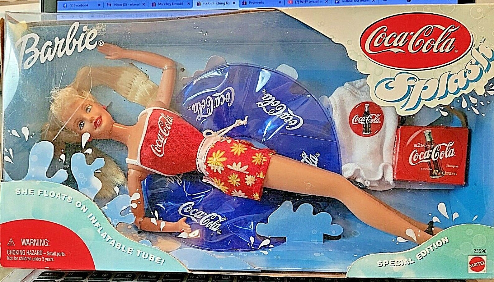1999 Coca-cola Brand Splash Barbie Doll Special Edition New In Box Sealed