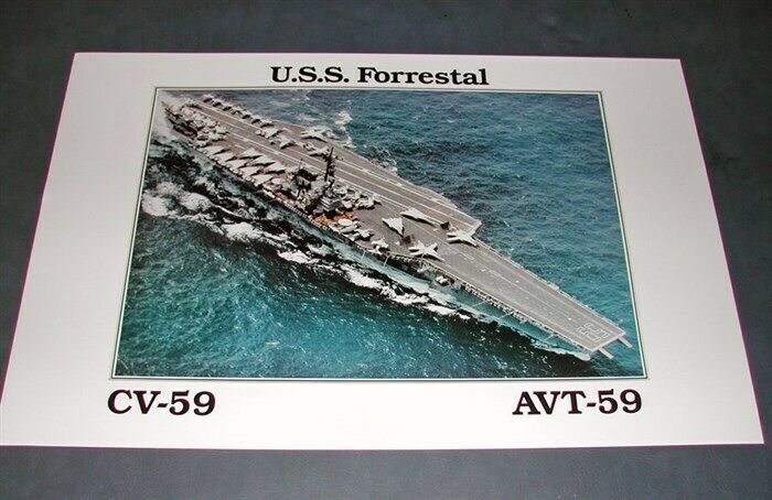 Cv-59 Avt-59 Uss Forrestal Us Navy Aircraft Carrier Promotional Poster Print