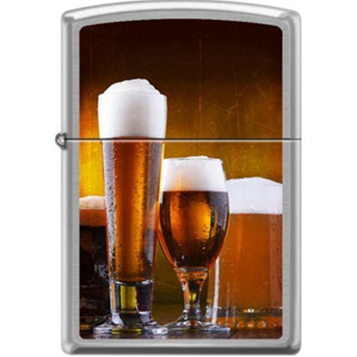 Zippo Lighter - Craft Beer Glasses Brushed Chrome - 854720