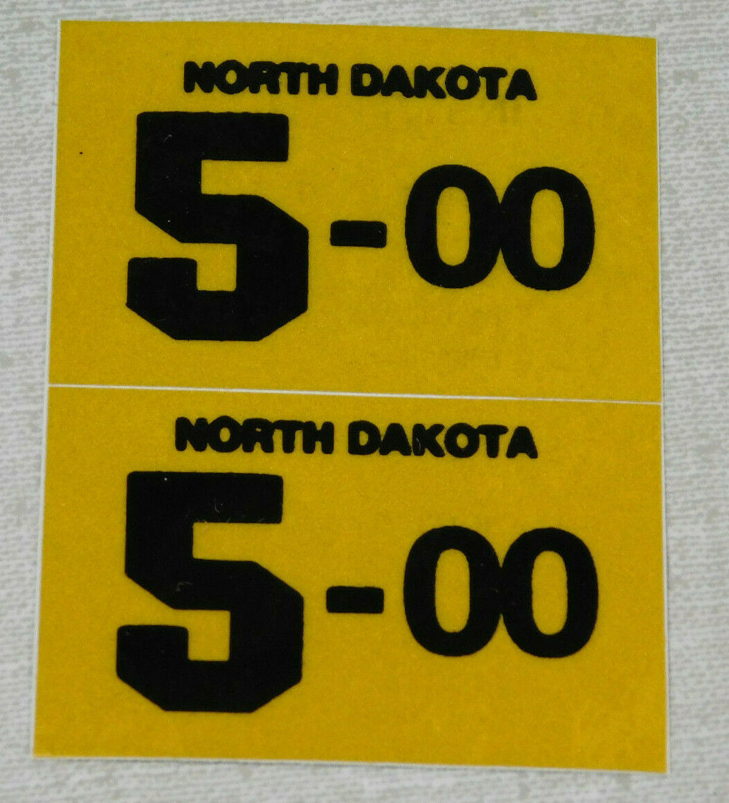 2000 North Dakota Passenger Car License Plate Sticker Pair