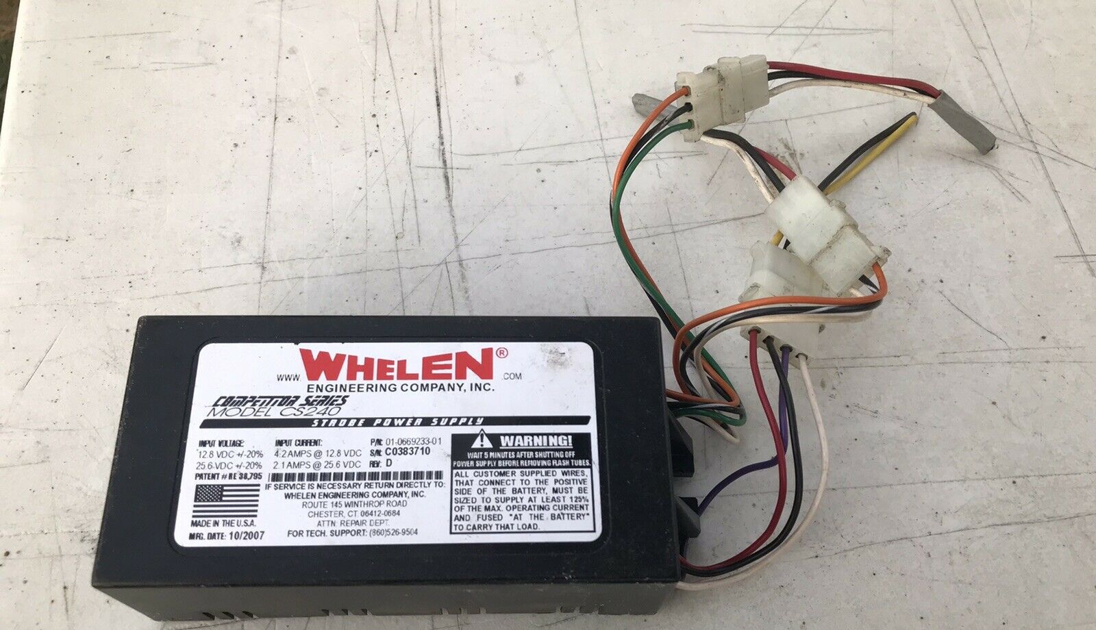 Whelen Strobe Power Supply Cs240 Security