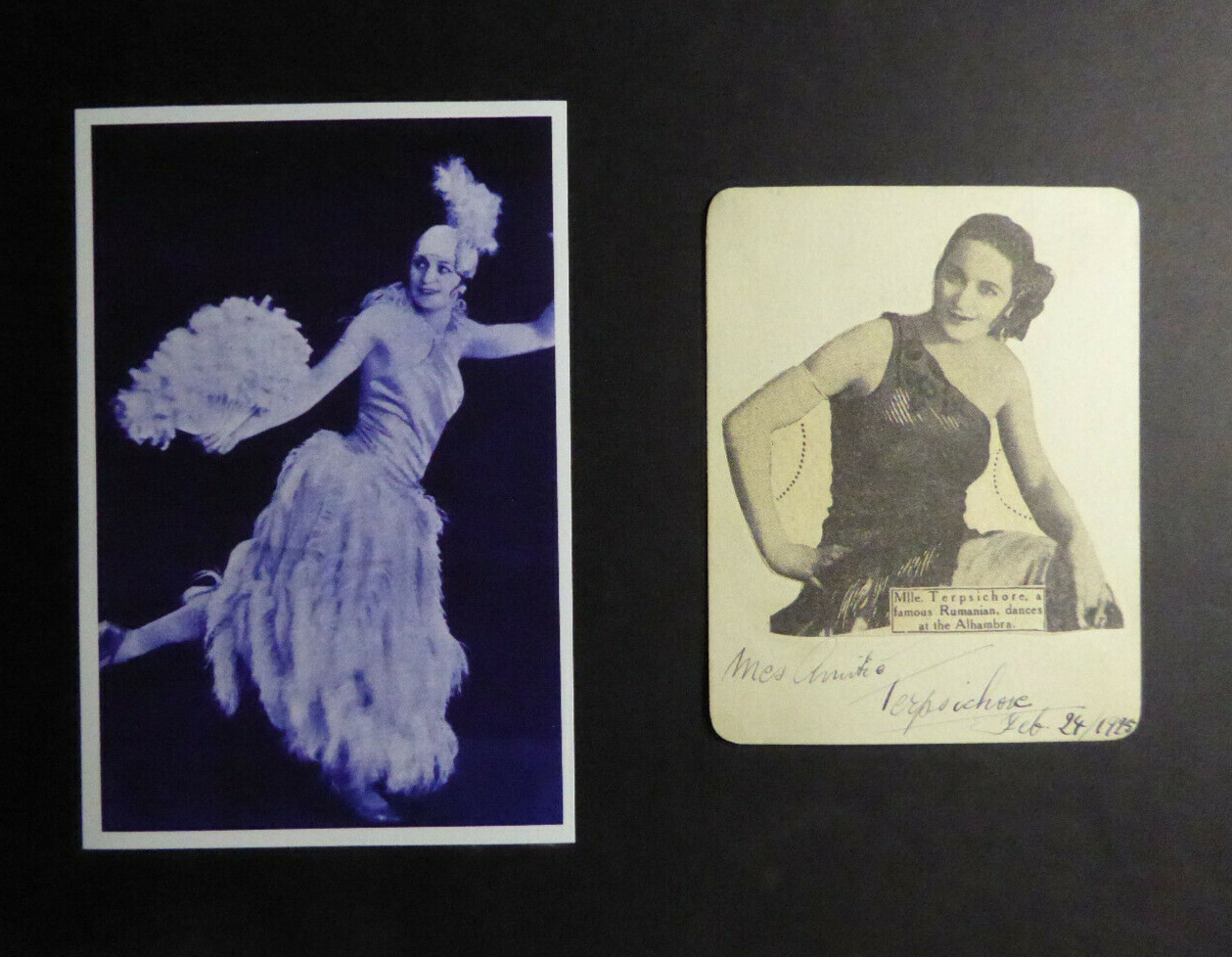 Mademoiselle Terpsichore Romanian Dancer 1925 Signed Autograph W/ Coa