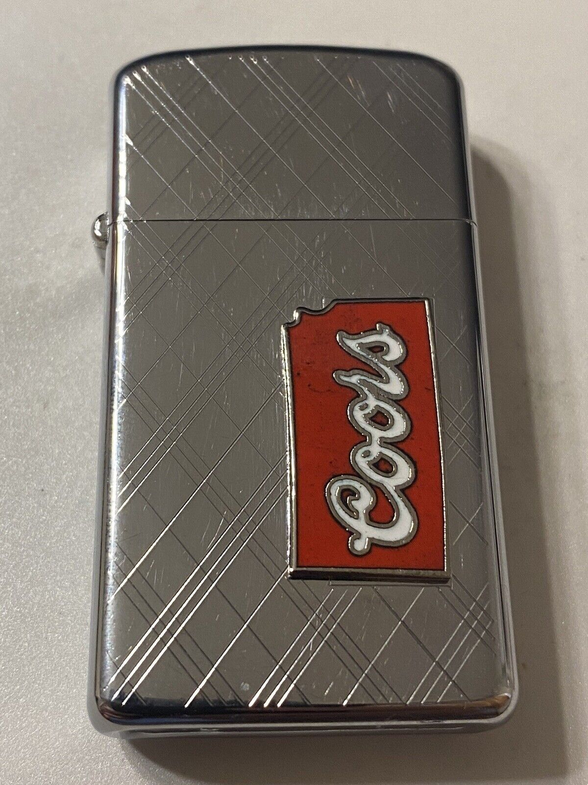 Zippo Slim Lighter 1970 Coors, With Matching Insert, Excellent Condition.